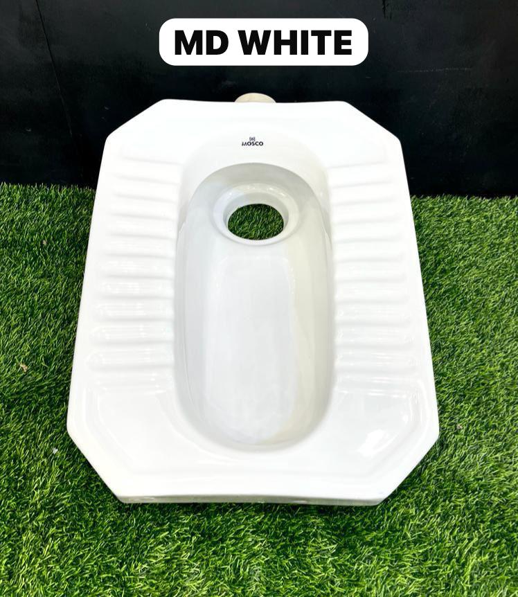 WC à la Turque "MD White" – Cuvette de Propreté en Céramique Blanche Brillante